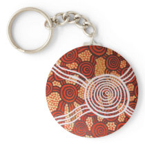 Corroboree II Aboriginal Art Key Chain