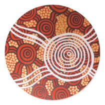 Corroboree II Aboriginal Art Round Sticker