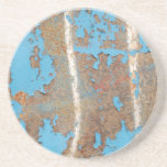 Corroded-metal1617 BLUE RUST TEXTURES METALS SHINY Beverage Coasters