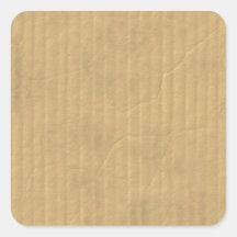 Corrugated Cardboard Texture Square Sticker