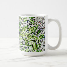 corrugated green iris coffee mugs