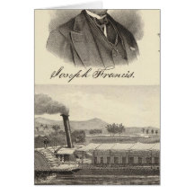 Corrugated iron steam yacht greeting card