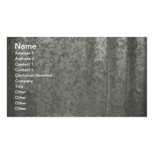corrugated sheet metal business cards (front side)