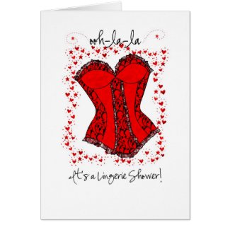 corset bridal shower invitation card