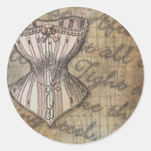 Corset Collage Round Stickers