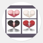 Corset Hearts Round Stickers