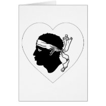 Corsica Flag Heart cards