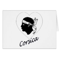 Corsica Flag Heart cards