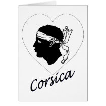 Corsica Flag Heart cards