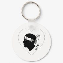Corsica Flag Heart keychains