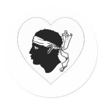 Corsica Flag Heart stickers by Vexillophile Corsica Flag Heart stickers