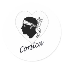 Corsica Flag Heart stickers by Vexillophile Corsica Flag Heart stickers