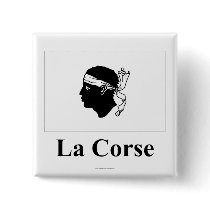 Corsica Flag with Name in French buttons