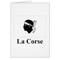 Corsica Flag with Name in French cards