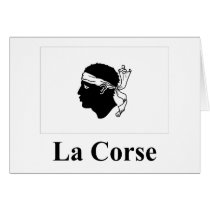 Corsica Flag with Name in French cards