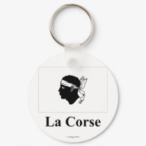 Corsica Flag with Name in French keychains