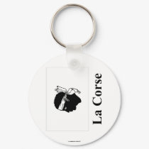 Corsica Flag with Name in French keychains