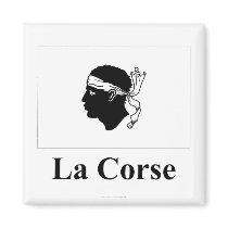 Corsica Flag with Name in French magnets