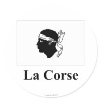 Corsica Flag with Name in French stickers by Vexillophile Corsica Flag with Name in French stickers