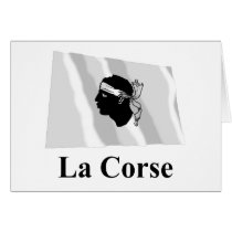 Corsica Waving Flag with Name in French cards
