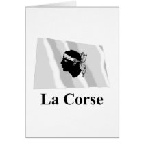 Corsica Waving Flag with Name in French cards