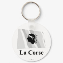 Corsica Waving Flag with Name in French keychains