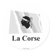 Corsica Waving Flag with Name in French stickers by Vexillophile Corsica Waving Flag with Name in French stickers