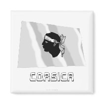 Corsica Waving Flag with Name magnets