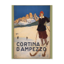 Cortina d'Ampezzo Vintage Travel Poster Art Post Cards
