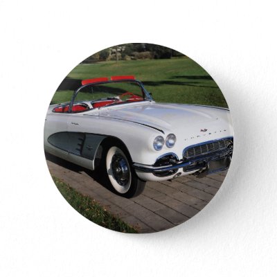 Corvette antique cars classic autos vintage cars pinback button by 