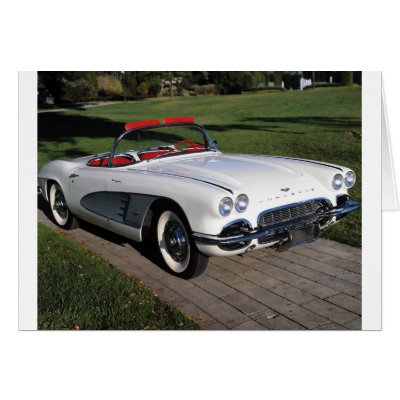 Corvette antique cars classic autos vintage cars card by GeorgeBrulin