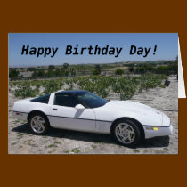 Corvette Birthday Day Card cards