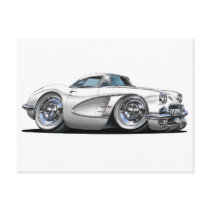 Corvette White Car postcards by maddmaxart Corvette White Car postcards