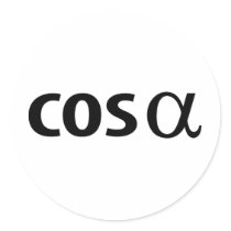 cosinus alpha round sticker