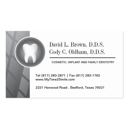 Cosmetic Dentistry Business Card (front side)