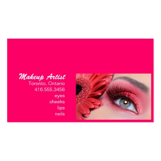 cosmetics makeup artist peach flower business card (back side)