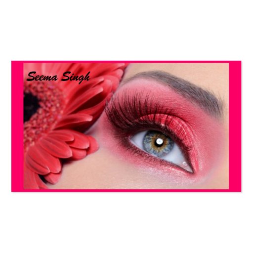 cosmetics makeup artist peach flower business card (front side)