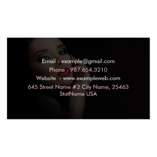 Cosmetologist business card (back side)