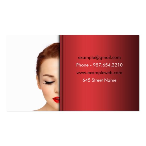 Cosmetologist business card (back side)