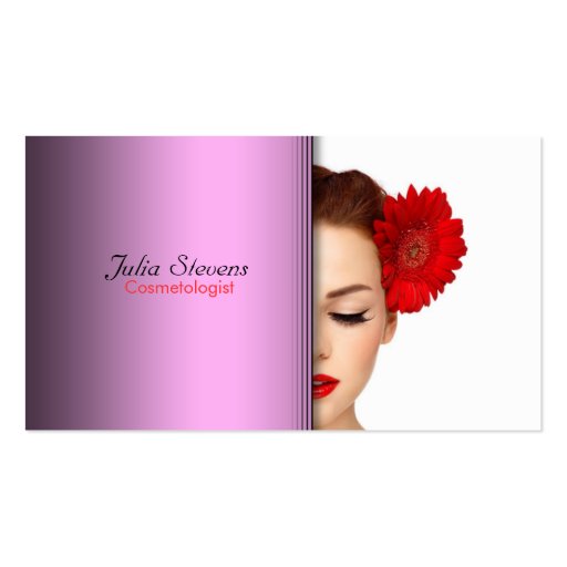 Cosmetologist business card (front side)
