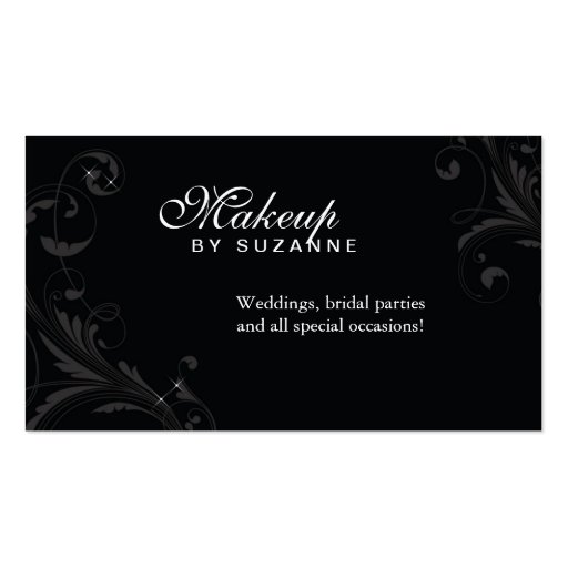 Cosmetologist Business Card Damask Glitter Pink (back side)