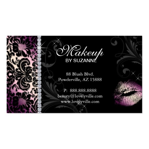 Cosmetologist Business Card Floral Purple
