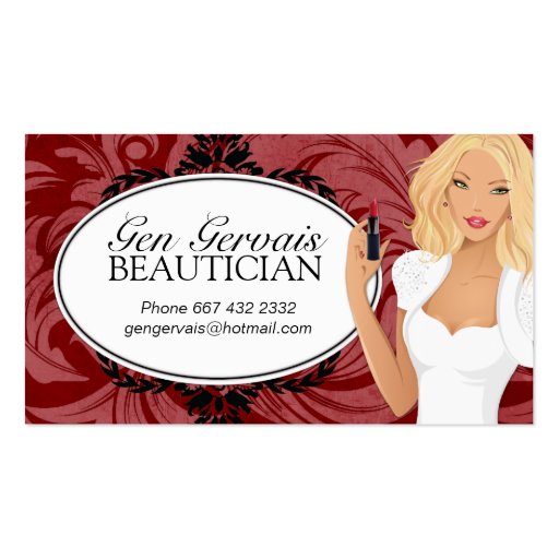 Cosmetologist Business Card Template (front side)
