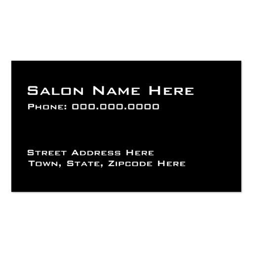 Cosmetologist Business Cards (back side)