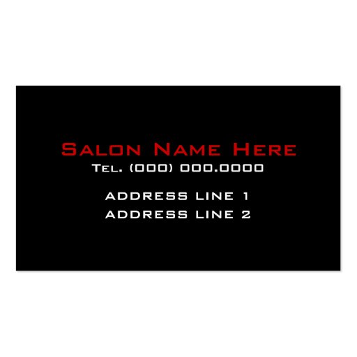 Cosmetologist Business Cards (back side)