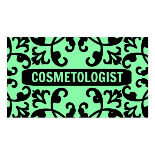Cosmetologist Damask Business Card (front side)