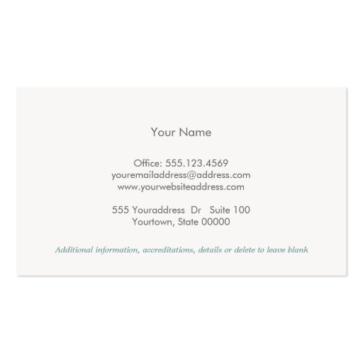 Cosmetologist Elegant and Simple Blue Lotus Business Card Template (back side)