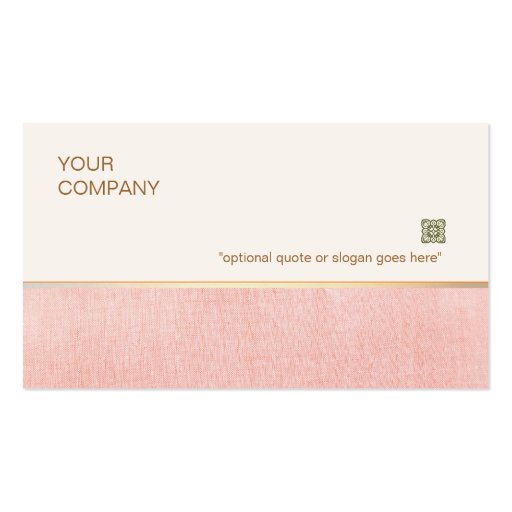 Cosmetologist Elegant Light Pink Linen Look Business Card Template (front side)