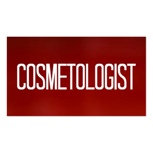 Cosmetologist Red Business Card (front side)