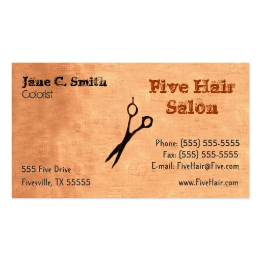 Cosmetology Business Card (front side)
